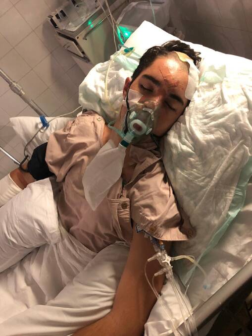 Lawson Rankin when he was in a critical condition at Bali International Medical Centre in November 2019. Picture supplied