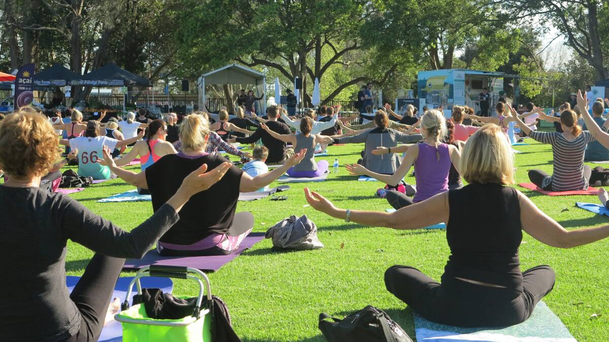 THIS HAPPENED: A section of the many participants in last year's yoga session at the Living Smart Festival. More are expected to join the sessions at this year's festival on Saturday, September 23. Picture: Supplied