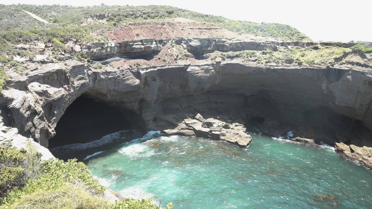 IT'S A TRAP: The notorious sea cave at Snapper Point, inside Munmorah State Conservation Area. Picture: Marina Neil