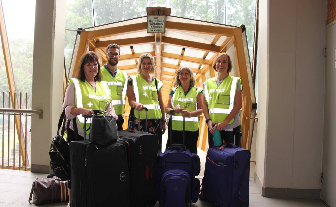 GOOD TO GO: Central Coast Local Health District mental health staff have their bags packed for their deployment to the South Coast. Picture: Supplied