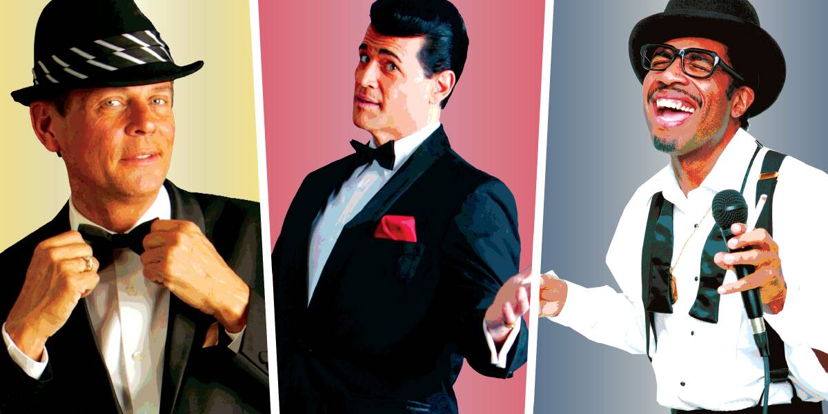 SHOWMEN: The Rat Pack from Vegas features Robbie Howard as Frank Sinatra, Johnny Edwards as Dean Martin, and Alfredo Miller as Sammy Davis Jr. See the show on Wednesday, at 8pm, at The Art House. Tickets start at $51.
