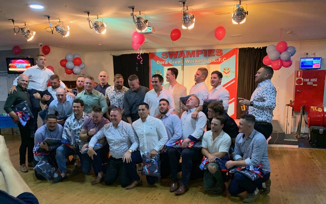 TEAM PHOTO: The Newcastle and Hunter Rugby League's A-Grade premiers celebrated their season on Friday night. Picture: Supplied