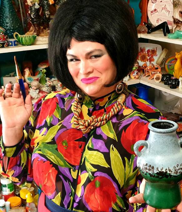 YOUR TUTOR: Artist Bridie Watt as her alter ego, Ms Fuschia Sable. She'll lead a ceramic painting workshop with beers, wine and live music this Friday night.