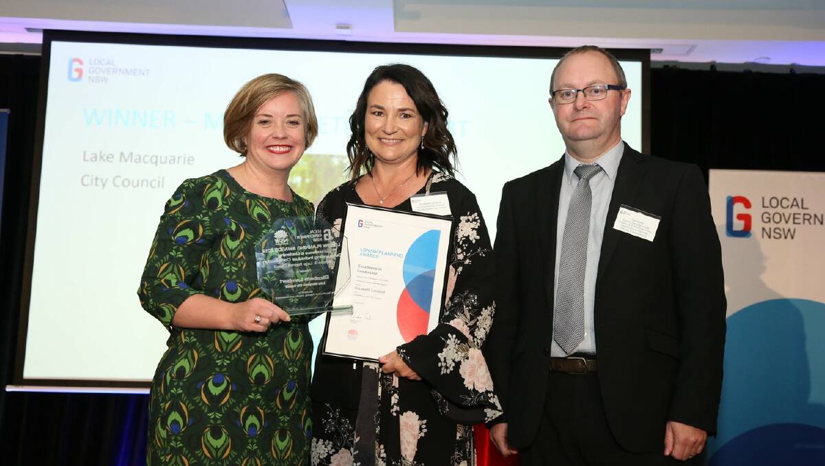 Ms Lambert receiving the award in Sydney on Thursday night. Picture: Supplied