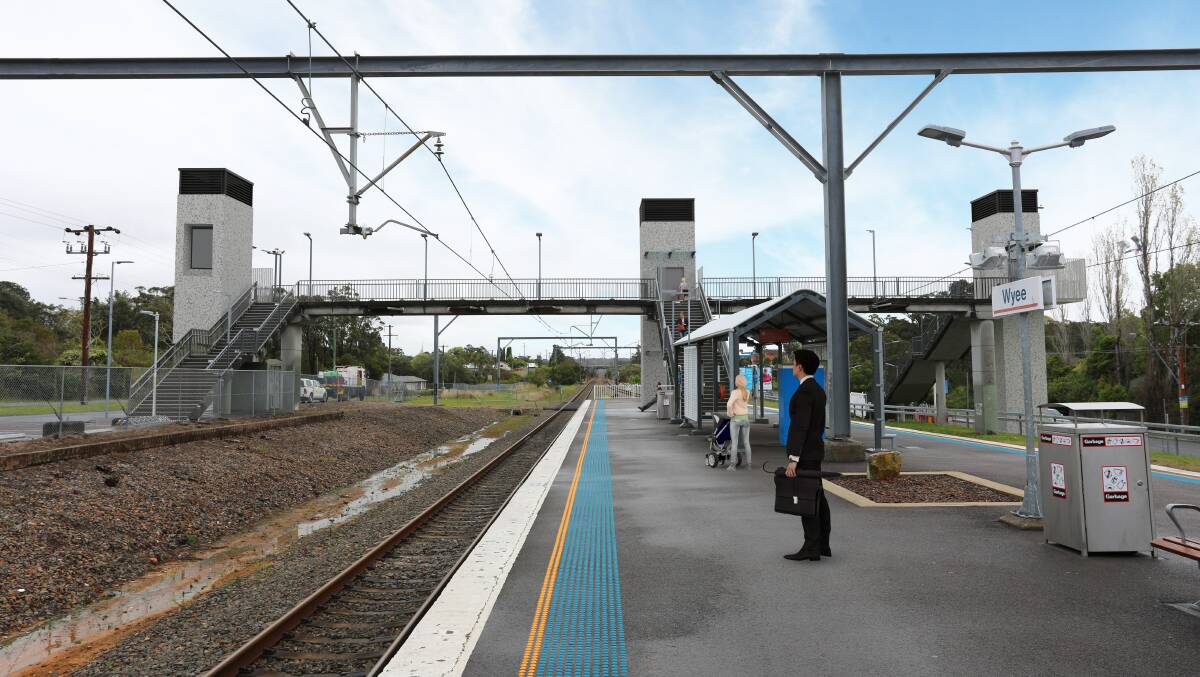 ALL ABOARD: An artist's impression of how the upgraded Wyee Station will look with three lifts. Artwork: Supplied.
