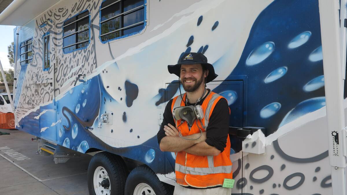 VIBRANT: Artist Keo Match had added some creative design to five council worksite caravans. Picture: Supplied
