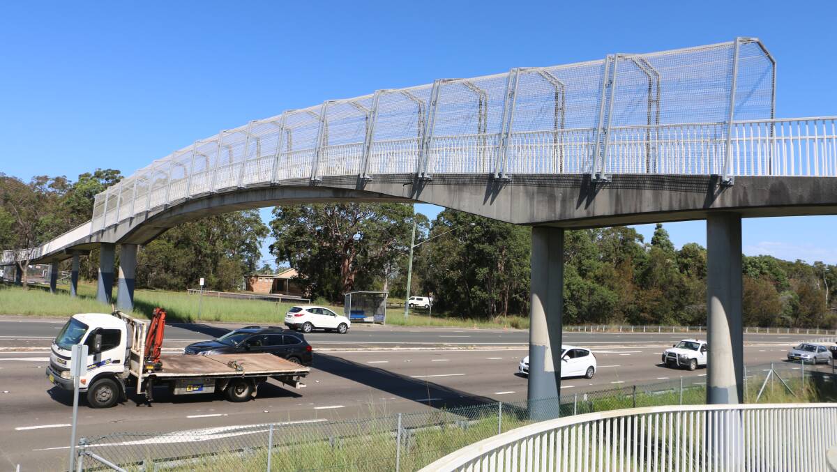 BE AWARE: Roads and Maritime Services is working on and around the pedestrian bridge over the Pacific Highway at Lake Munmorah this week. Picture: David Stewart