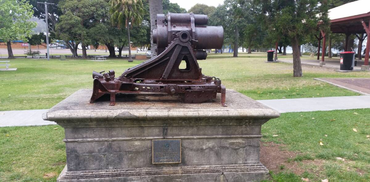 GERMAN MORTAR: Does anyone know how or why council came to receive this military memento in Speers Point Park? Picture: Supplied