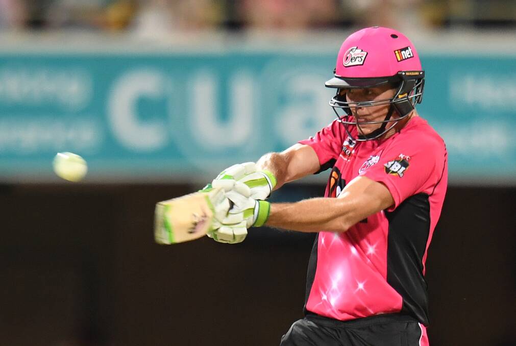 BIG BASH: Daniel Hughes in action for Sydney Sixers last summer. Children can meet Hughes at Ron Hill Oval after school on Tuesday in a free 'Come and Try' event. Picture: Dave Hunt