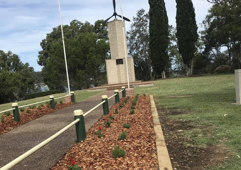 TARGETED: Police are investigating the theft of about $1000 worth of newly-planted shrubs at the Rathmines Catalina war memorial. Picture: Supplied