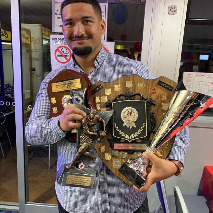 BIG NIGHT: Diamond Charlie was named Player of the Year and Best Forward for Dora Creek's A-Grade team at the club presentation night at Dora Creek Workers Club. Picture: Supplied