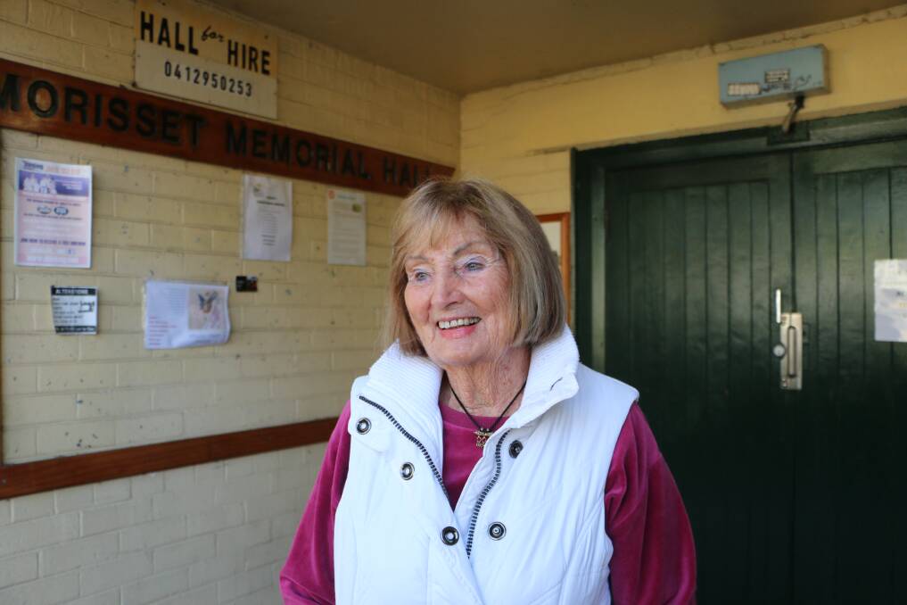 Beryl Mullard in the entryway to Morisset Memorial Hall, which has been closed since 2017. Picture: David Stewart
