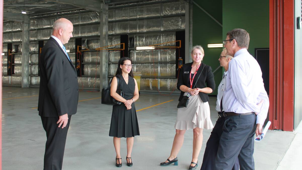 Mr MacDonald and Ying Shu Li-Cantwell inspecting the new station on Tuesday. Picture: Supplied