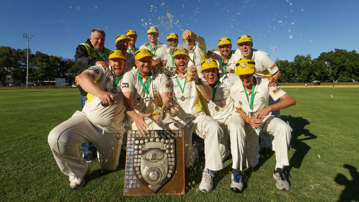 BREAKTHROUGH WIN: Toronto Workers players celebrate their history-making first grade premiership victory at Newcastle No 1 Sportsground in March. Picture: Jonathan Carroll