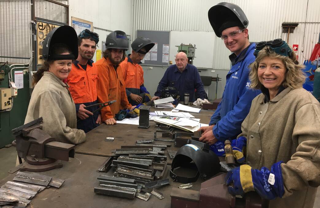 NEW SKILLS: Participants in the AgriSkills program's welding course for Hunter farmers, with TAFE instructor Kevin Hartcher, rear. Picture: Supplied