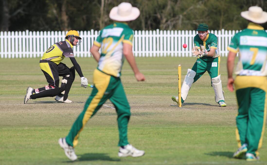HOME SAFE: Toronto's Connor Lupton makes his ground after a sharp throw denied any chance of a single in the game against Wests at Ron Hill Oval on Saturday. Pictures: David Stewart