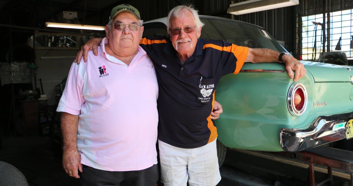 SELF-MADE: Neville Heaton started the business 44 years ago. Mick Linnane comes to the tyre centre after running his own mechanical repairs and tyre-fitting shop in Sydney for 39 years. Picture: David Stewart