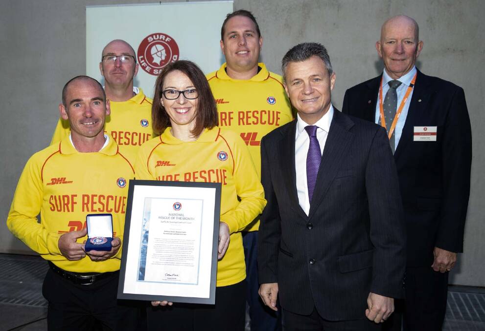 The Central Coast lifesavers in Canberra this week, where they received the award. Picture: Supplied