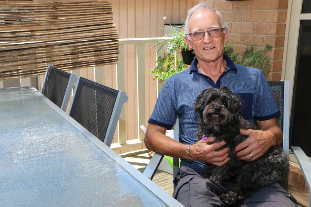 SURVIVOR: Allan Nicholls at home with Mishka. He hopes to fill a void in the Southlakes area be setting up a prostate cancer support group. Picture: David Stewart