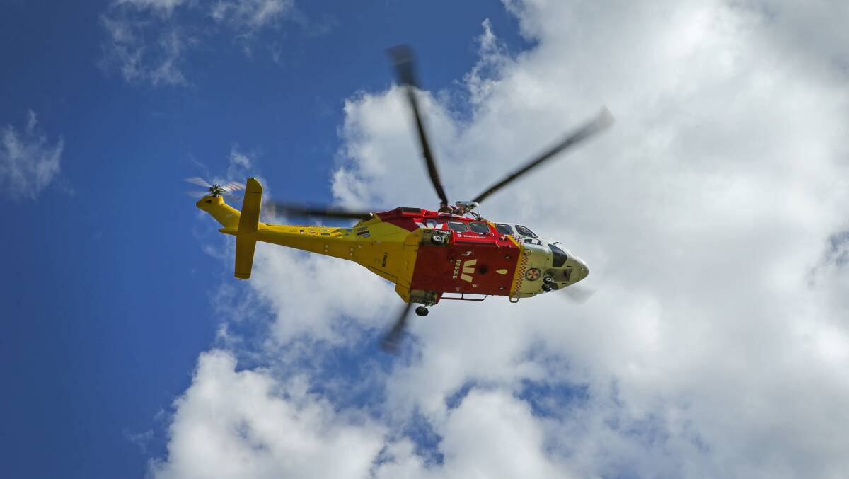 RESPONSE: The Westpac Rescue Helicopter, pictured earlier this year, flew to the Wyong Creek property on Friday afternoon. Picture: Marine Neil