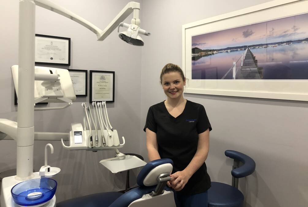 ON CALL: Dr Monica Collins at Bonnells Bay Dental this afternoon. Picture: Supplied.