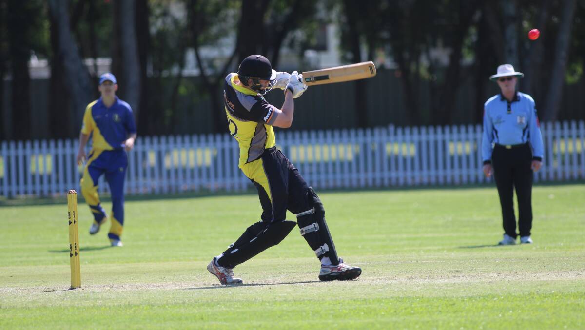 PULLING POWER: Toronto's Josh Westwood heaved a couple of sixes over the midwicket fence and drove another over the straight boundary during his unbeaten innings of 42 on Saturday. Picture: David Stewart