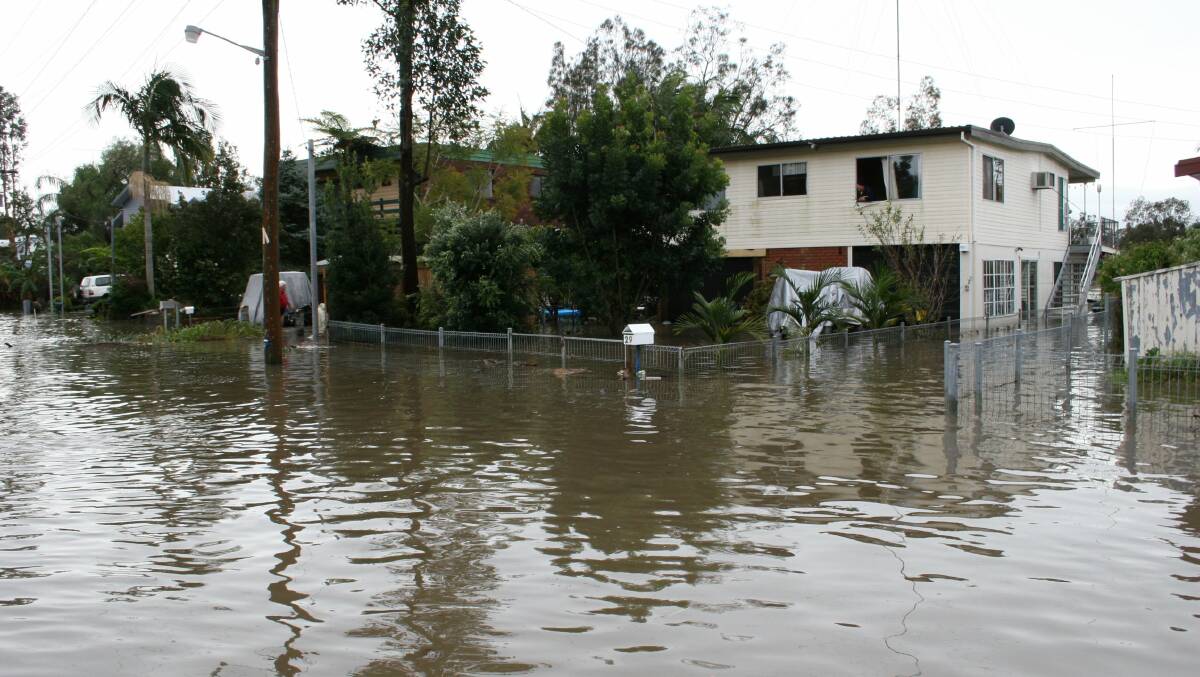 DEEP WATER: Flooding at Dora Creek following the storm of June, 2007. 