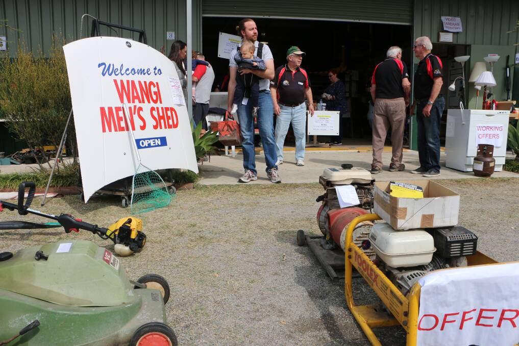 Wangi Men's Shed held a large garage sale which raised $9000 for drought-stricken farmers. Picture: David Stewart