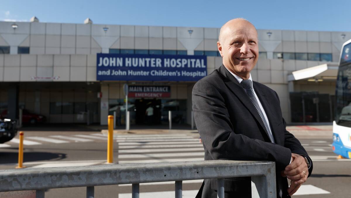 ANNOUNCEMENT: Hunter New England Health CEO Michael Di Renzo outiside the emergency department at John Hunter Hospital. Picture: Max Mason-Hubers 