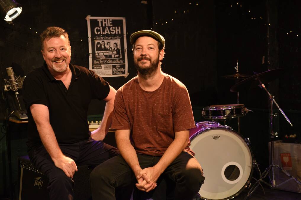Playwright Ross Mueller, left, with actor Justin Smith. Picture: Steven Siewert