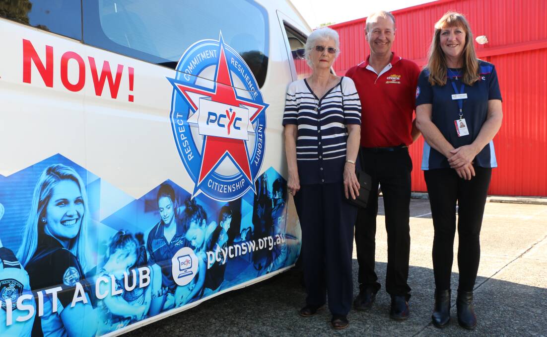 GENEROUS BENEFACTORS: Margo Funnell, left, with David Griffin and PCYC Morisset club manager Rosmairi Dawson and the new Toyota HiAce. Picture: David Stewart