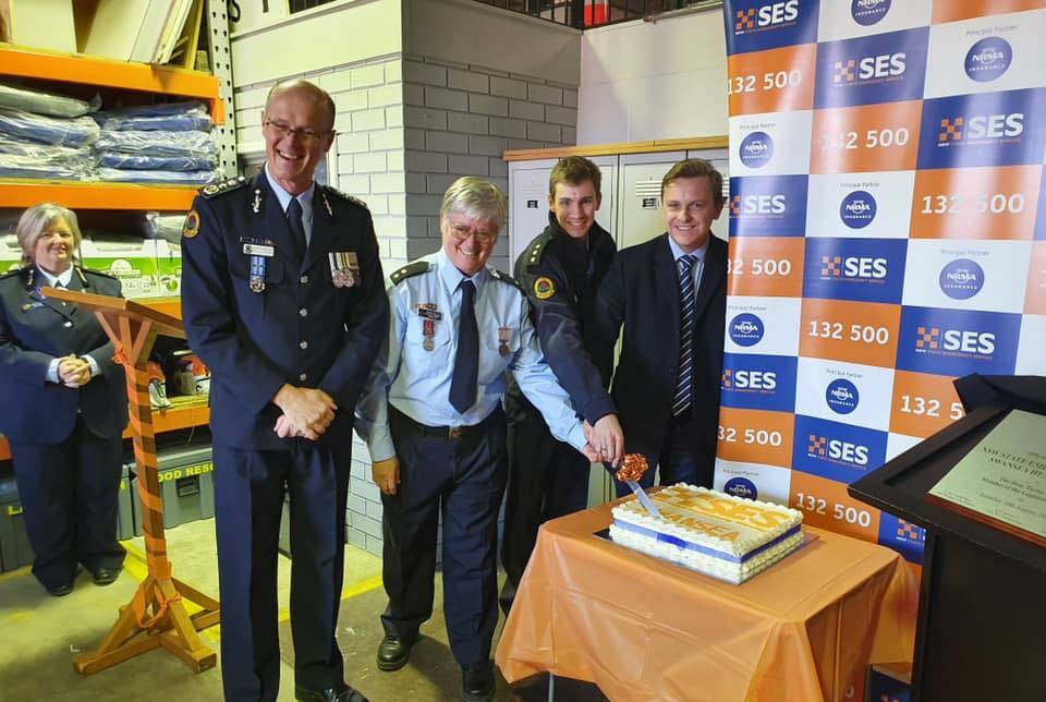 OCCASION: NSW State Emergency Service Commissioner Kyle Stewart, deputy local commander Sarah Miller, Swansea SES unit commander Nicholas Hanrahan and NSW upper house member Taylor Martin open the Swansea SES unit.