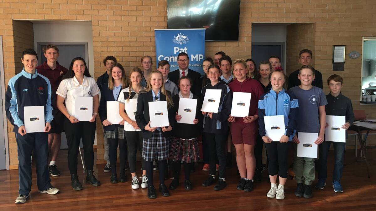 WINNERS: MP  Pat Conroy, with some of the Shortland Local Sporting Champions Grant program recipients. Picture: Supplied