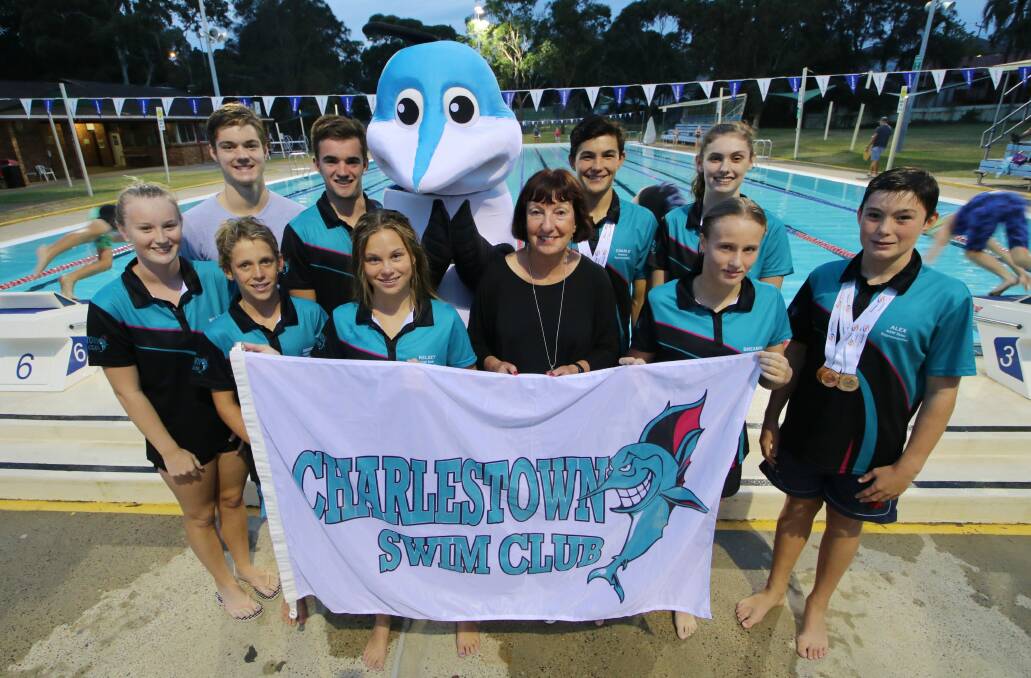 TOP RESULT: Members of Charlestown Swim Club with mayor Kay Fraser. Picture: Supplied