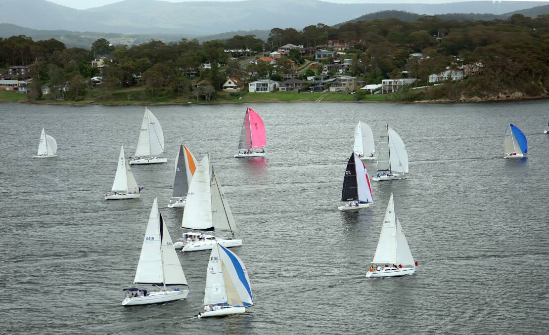 FUN FLEET: This year's Heaven Can Wait Charity Sailing Regatta on Lake Macquarie featured 55 boats. Picture: Greg Dickens of Photo Sydney.