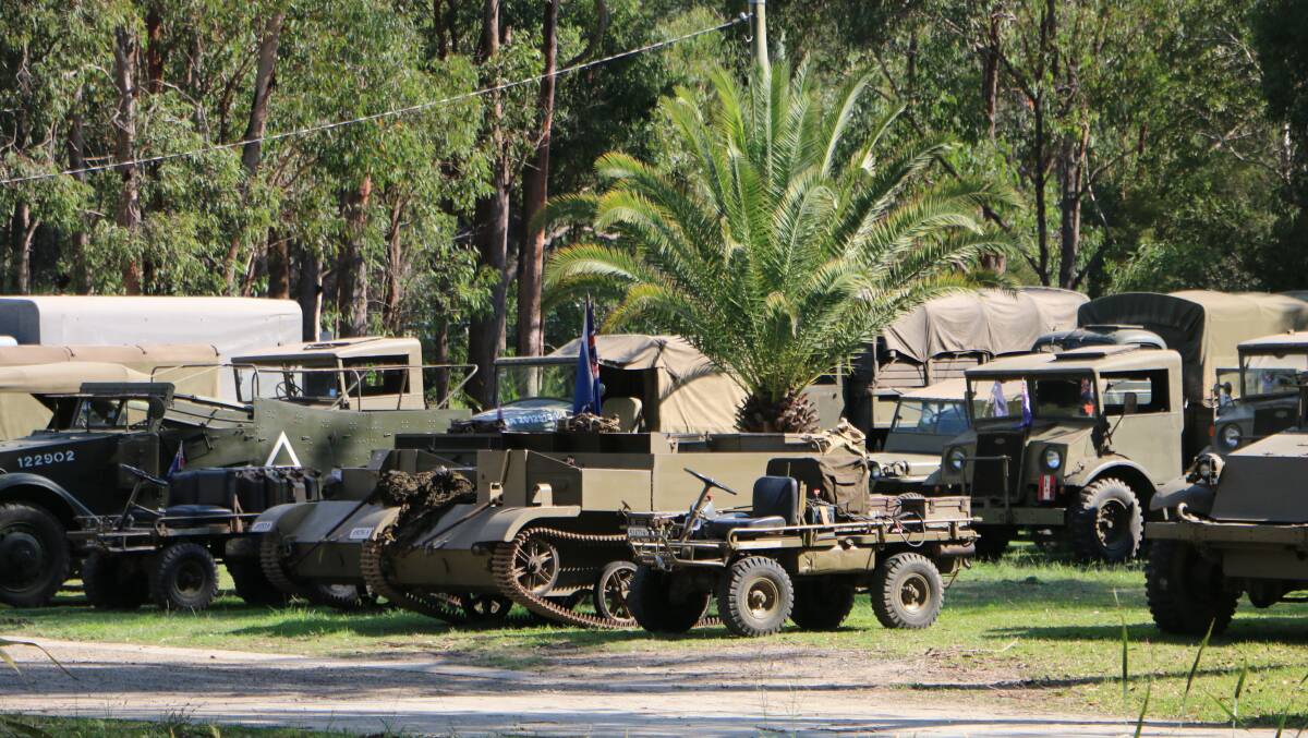 A sample of the 43 working vehicles that Tracy Vadnjal will take to the Wangi Wangi Anzac Day parade. People travel from far and wide to view the display every year. Picture: David Stewart