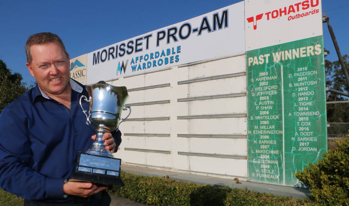 THE TROPHY: Morisset Golf and Country Club's head professional David Stretton. This weekend's pro-am will be the 13th held at Morisset in the three-day format.  Picture: David Stewart