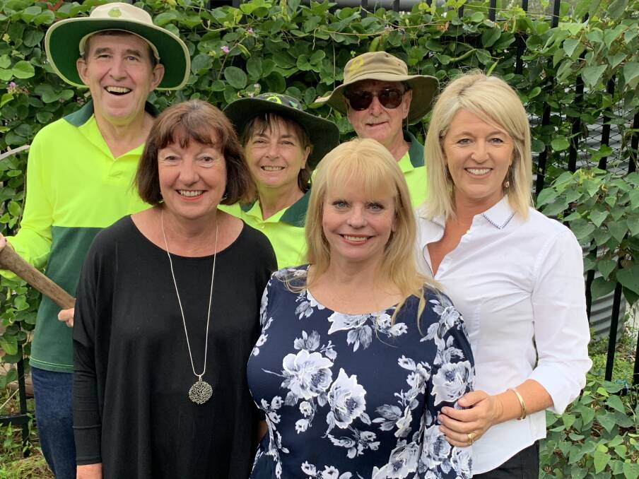 LAND CARERS: Front row, from left, mayor Kay Fraser, Labor's candidate for the state seat of Lake Macquarie, Jo Smith, and Member for Swansea, Yasmin Catley, with (back row, from left) Landcare volunteers Steve Dewar, Anne Ryan and Roy Stanners. Picture: Supplied