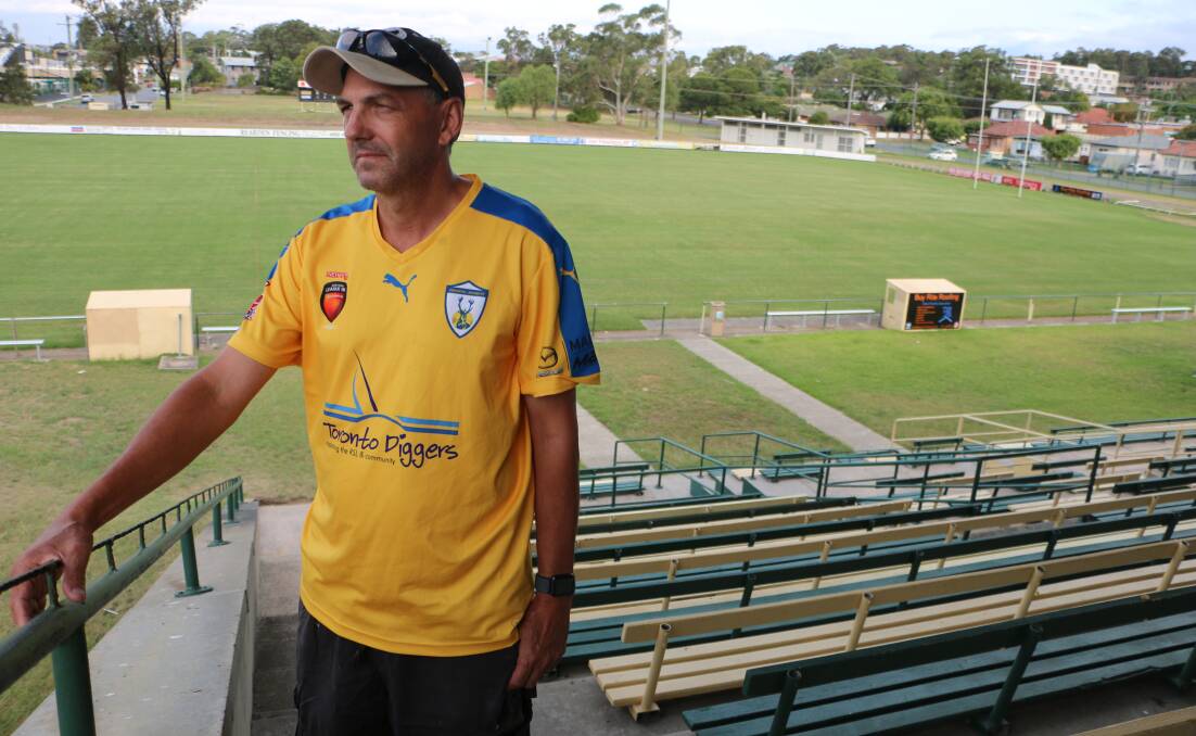 NEW MENTOR: Darrel McAllister is pictured at the Toronto Awaba Stags' home ground, Lyall Peacock Field, in Toronto. The Stags will host South Cardiff this Sunday. Picture: David Stewart