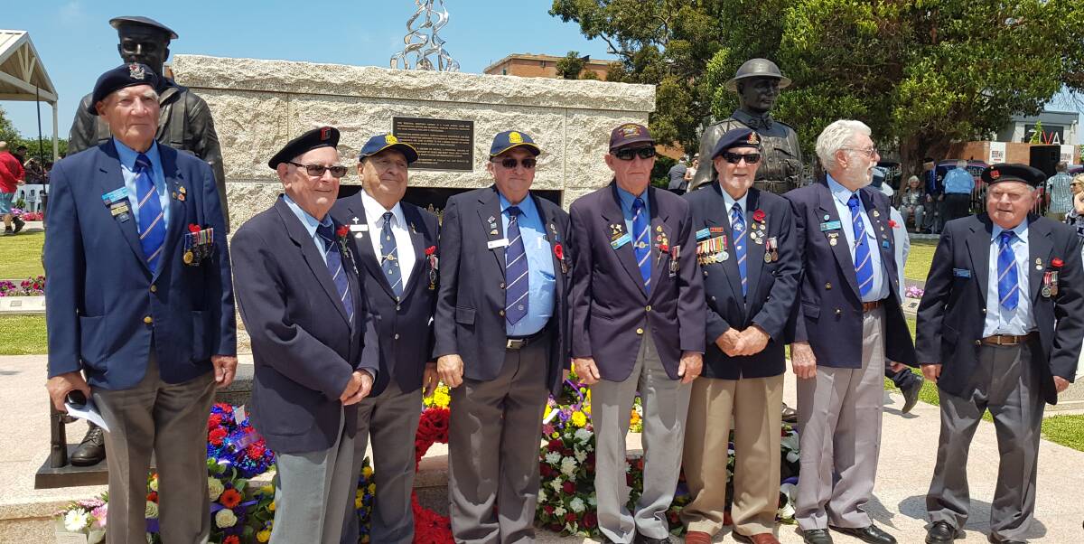 HONOURED: Members of the Toukley RSL sub-Branch at the newly refurbished cenotaph on Tuesday. Picture: Supplied