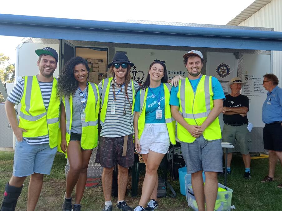 ROLL UP: Morisset Rotarians helped to recruit local passers-by to pop in for free health checks in the MHERV during the Morisset Show.