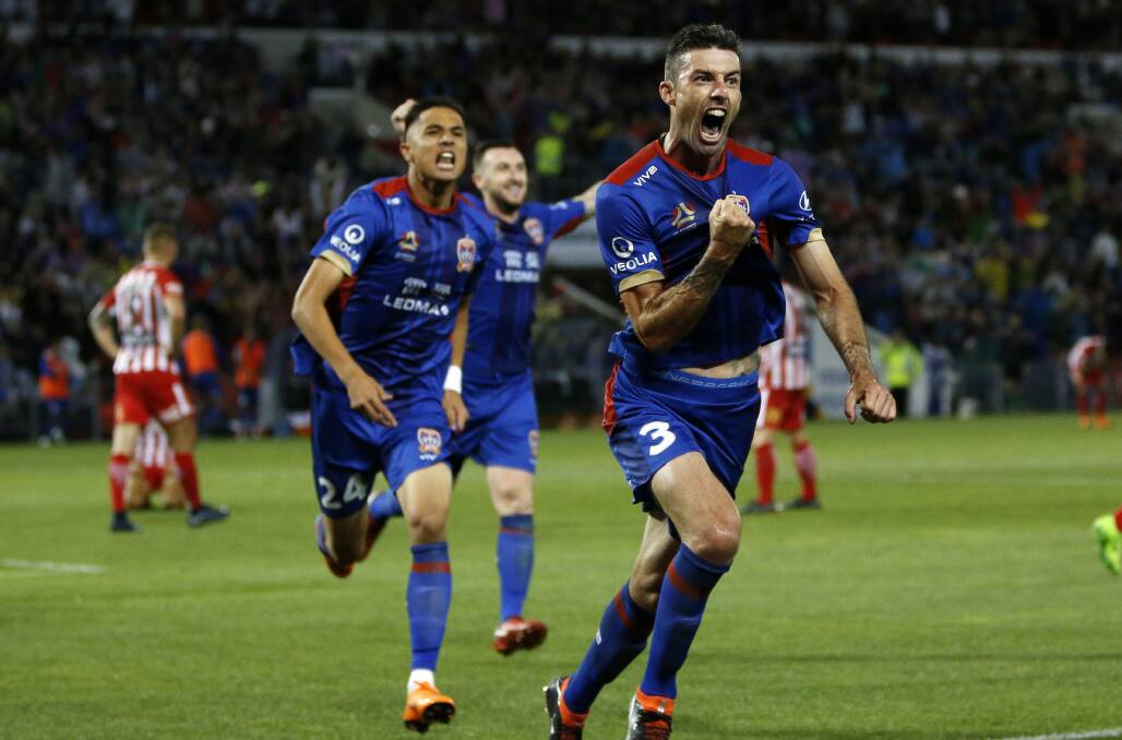 BIG MOMENTS: Watch all the emotion of the A-League grand final on the big screen at Speers Point Park on Saturday night. It'll be the next best thing to being at the stadium. Picture: Darren Pateman