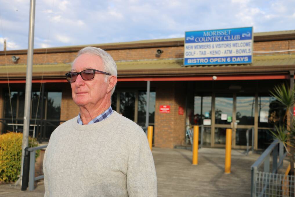 CROWD CONCERNS: John Quinlan outside the former Morisset Country Club which is the site for the proposed multi-million-dollar Cedar Mill development. Picture: David Stewart
