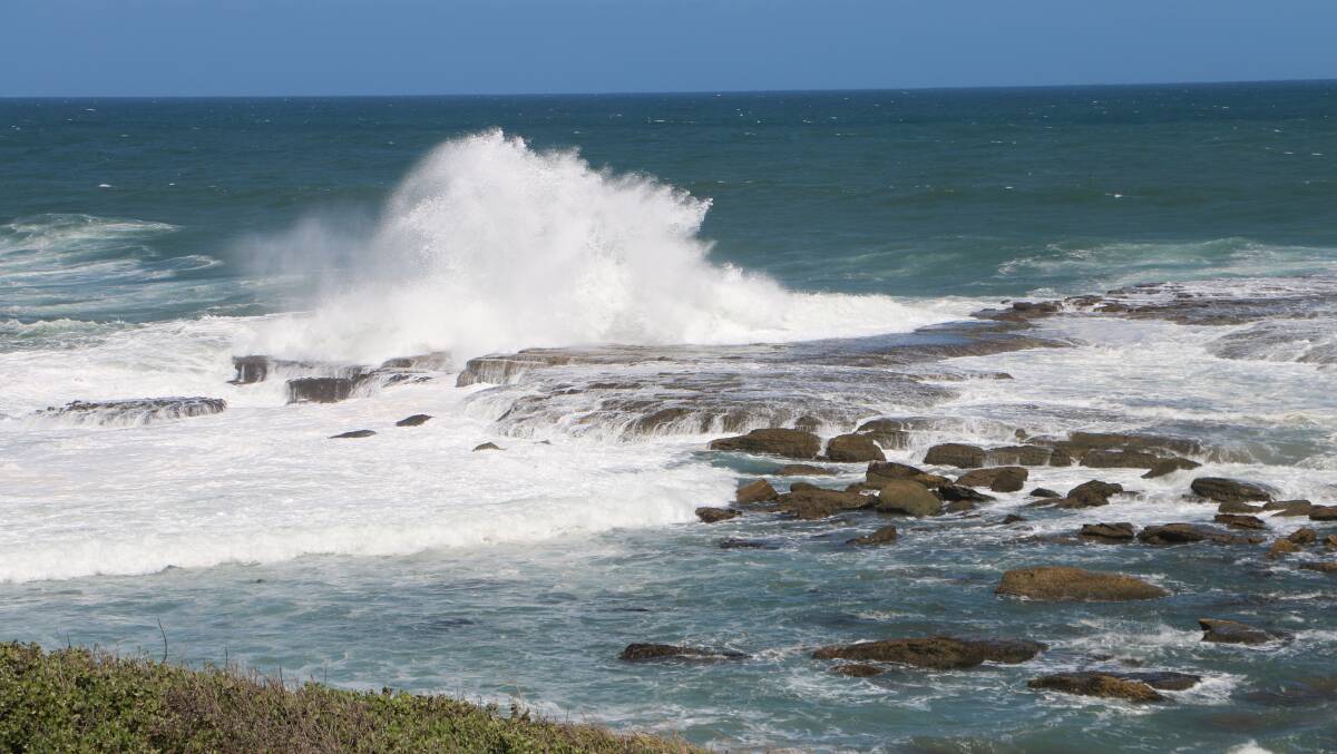 STAY OUT: Powerful waves are moving large quantities of water off local beaches, making for treacherous conditions for swimmers, surfers, and anglers. Picture: David Stewart