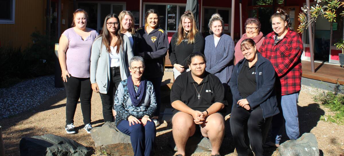 STUDENTS: TAFE NSW enables participants in the program to study in Early Childhood Education and Care not in a classroom, but at the Toronto-based Aboriginal child and family centre, Nikinpa. Picture: Supplied