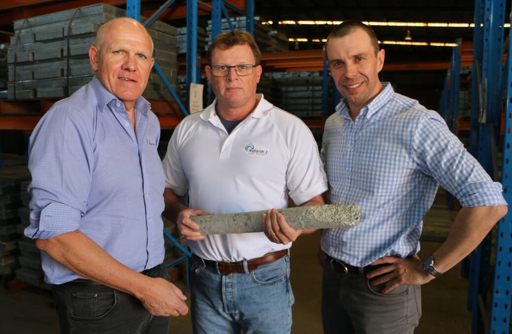 HOMEWORK: From left, Wyong Coal general manager Peter Allonby, with project manager Kenny Barry, and NSW Minerals Council chief executive Stephen Galilee at Wyong Coal's Tuggerah headquarters. Picture: David Stewart