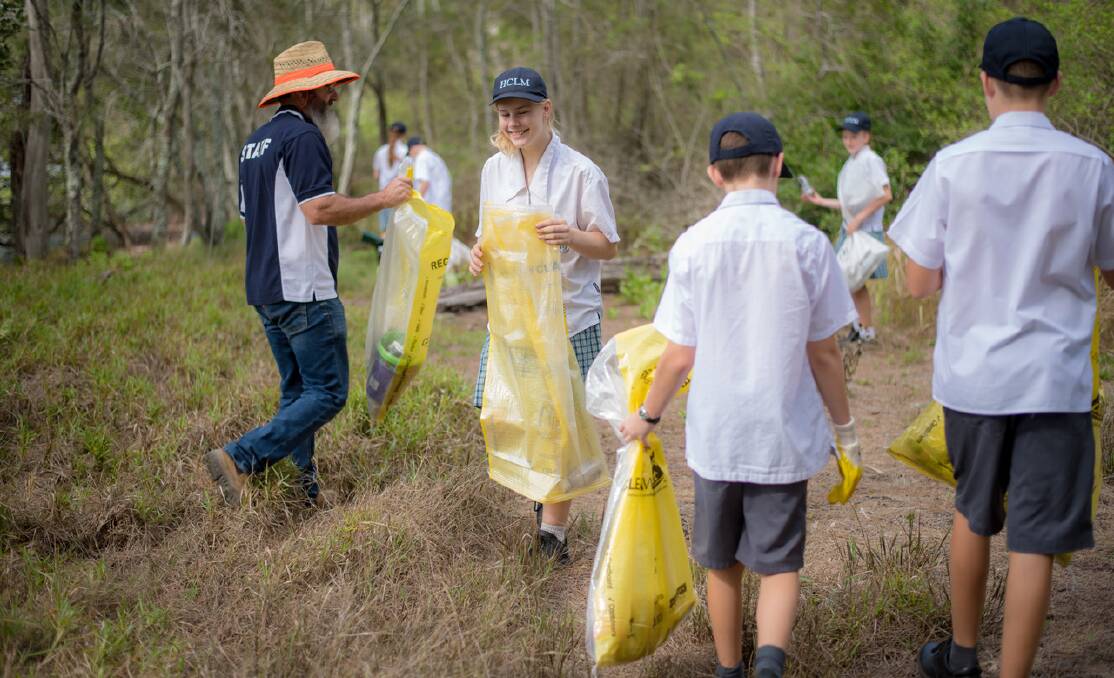 CLEAN UP: Local schools, including Heritage College Lake Macquarie, in Morisset, got involved on Friday, March 2. Picture: Supplied