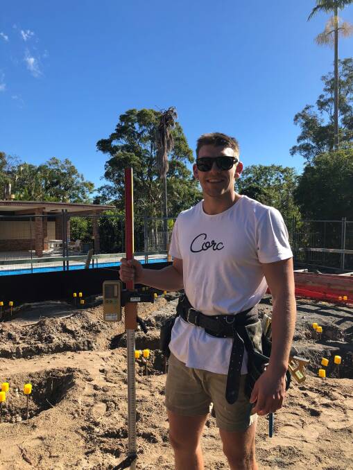 LOCAL HOPE: Ethan Linsey, on the job at a Lake Macquarie work site. Picture: Supplied
