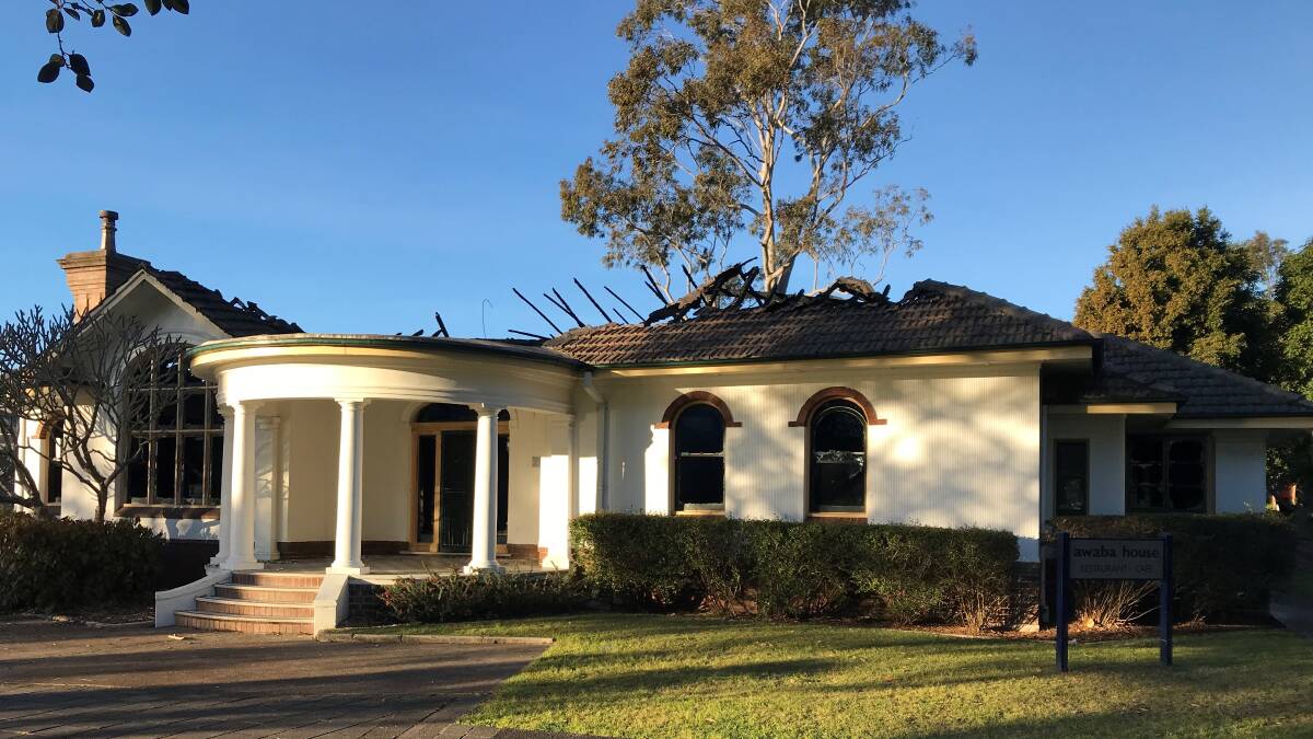 FIRE DAMAGE: Council is seeking input from locals with skills and experience in specific fields to help shape the future of Awaba House. Picture: Supplied
