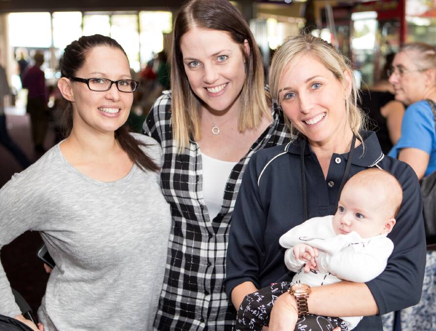 NO KIDDING: From left, Gabrielle Darcy, Natalie Woo and Jessica Salvador with baby Charlie. Picture: Supplied